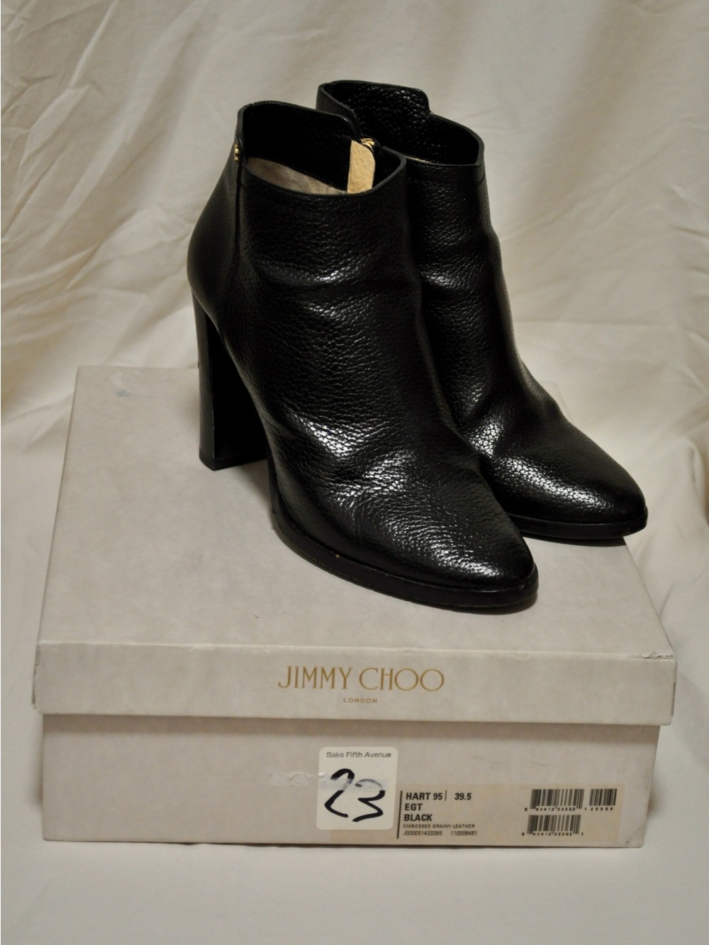 Jimmy Choo Black Leather Pointed Ankle Booties